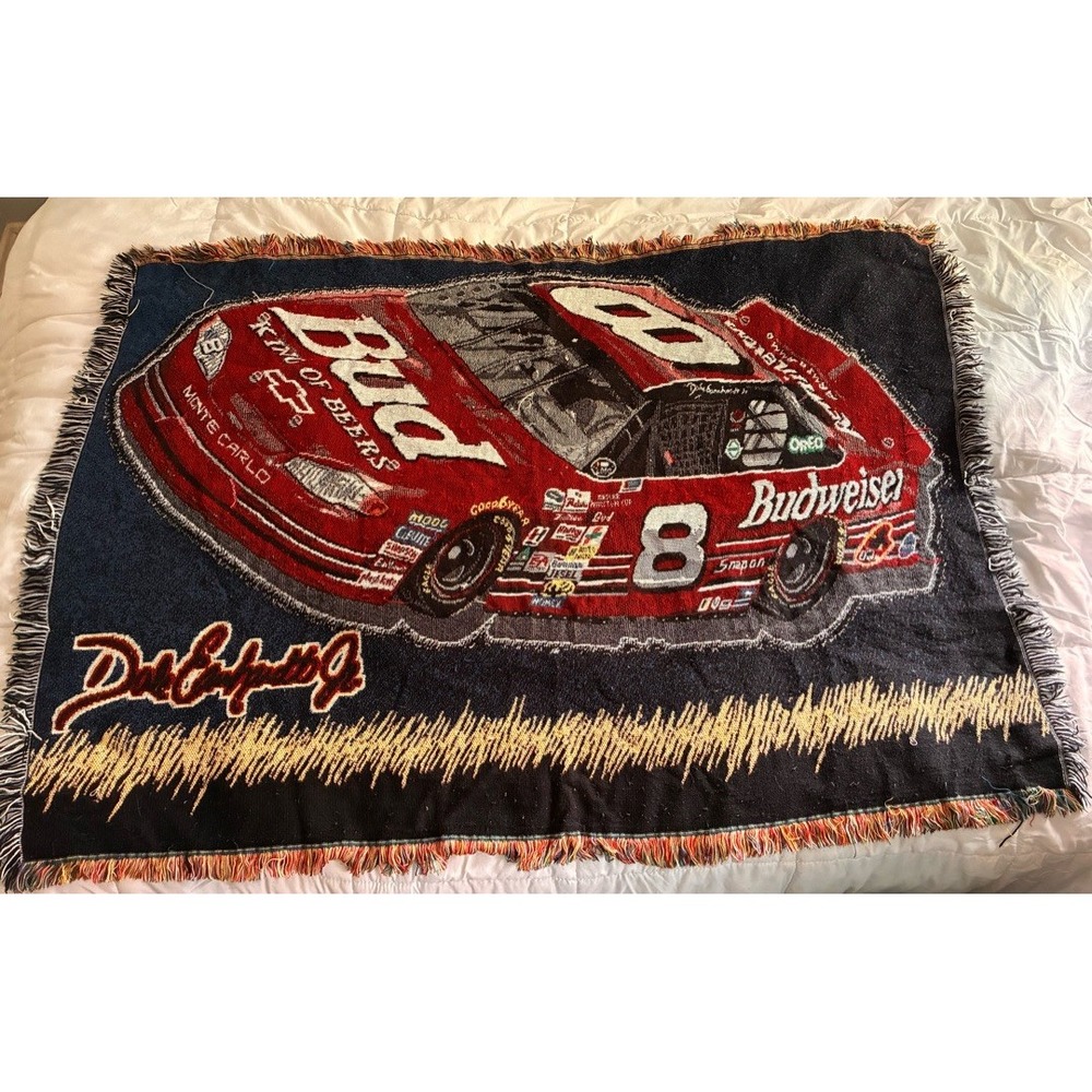 NASCAR Dale Earnhardt‎ Jr #8 Budweiser Monte Carlo Tapestry Throw Blanket